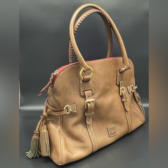 Dooney & Bourke Florentine Double Strap Tassel Large Shoulder Bag, Brown - Picture 2 of 16